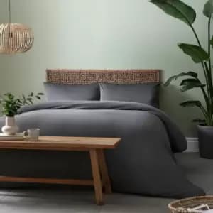 Catherine Lansfield - So Soft Jersey Plain Dyed Duvet Cover Set, Charcoal, Super King