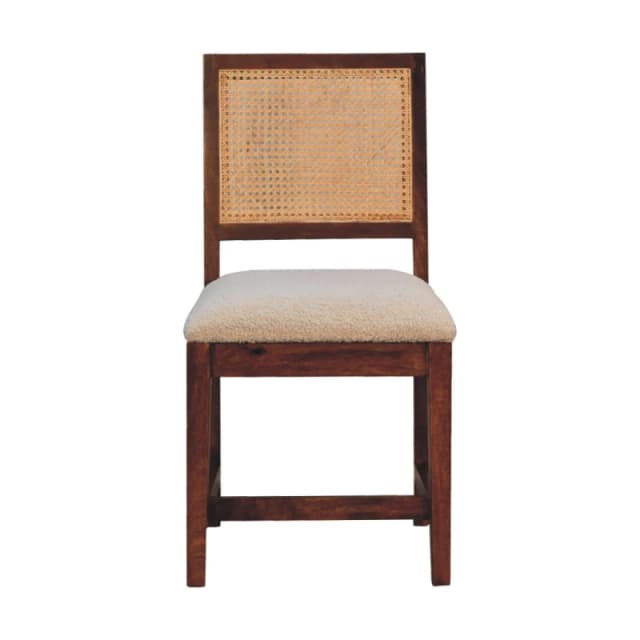 Artisan Furniture Artisan Furniture Solid Wood Cream Boucle Rattan Chair