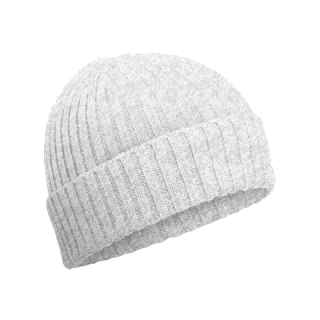 Beechfield Cotton Beanie in Light Grey Light Grey Unisex One Size