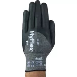 Cut Resistant Gloves, Nitrile 3/4 Coated, Grey/Black, Size 10