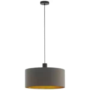 Eglo - Concessa Cylindrical Pendant Ceiling Light Dark Brown