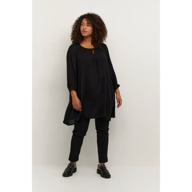 KAFFE Curve 3/4 Sleeve Tunic For Her KAFFE Curve Ami Noir Female 52