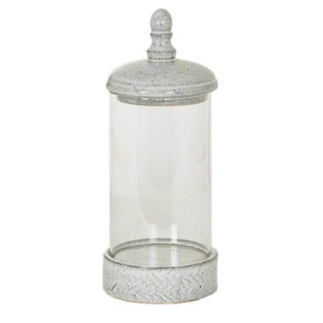 Hill Interiors Sona Medium Hurricane Lantern Candle Holder With Lid - Glass - L17 X W17 X H42cm - White