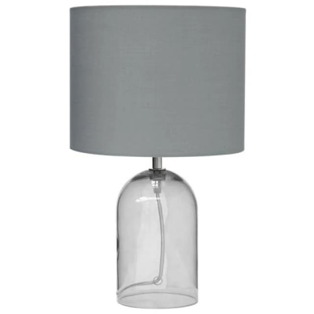 Beliani Table Lamp Devoll Glass Grey