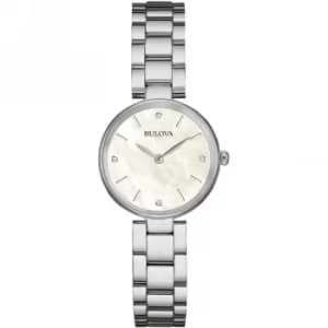 Ladies Bulova Quartz Diamond Gallery Stainless Steel Watch