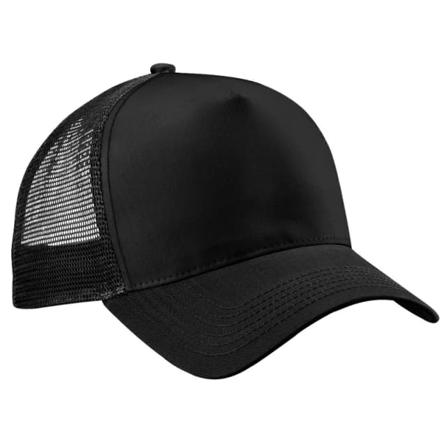 Beechfield Beechfield Men Half Mesh Trucker Cap Headwear Pack of 2 in True Black True Black One Size Male 5059269086329