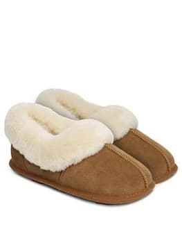 Just Sheepskin Classic Full Back Sheepskin Slipper - Chestnut, Size 4, Women