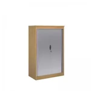 Systems horizontal tambour door cupboard 1600mm high - oak