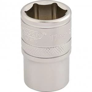 Draper 1/2" Drive Satin Finish Hexagon Socket Metric 1/2" 17mm
