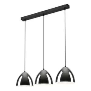 Mia Bar Pendant Ceiling Light Chrome, 3x E27