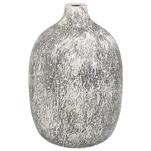 Beliani Flower Vase Vigo Ceramic 36cm Grey