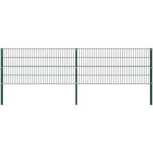 Vidaxl - Fence Panel with Posts Iron 3.4x0.8 m Green Green