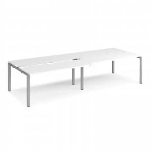 Adapt II Sliding top Double Back to Back Desk s 3200mm x 1200mm - silve