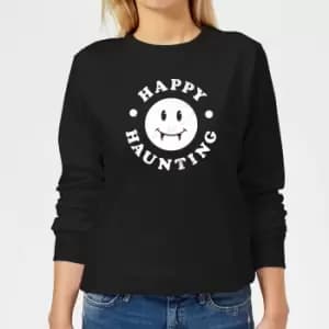 Happy Haunting Womens Sweatshirt - Black - L - Black