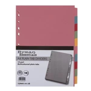 Ryman Index A4 10 Part Dividers