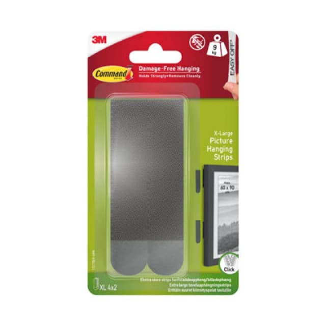Set of 4 Command XL Picture Hanging Strips Black