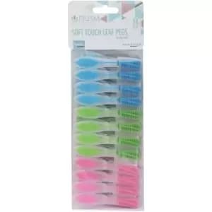 JVL Prism Soft Touch Leaf Design Pegs, Pack of 20