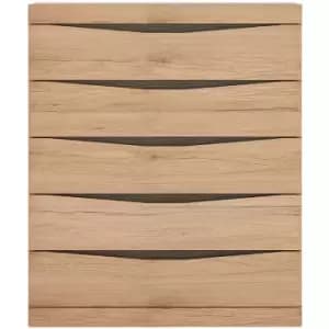 Kensington 5 Drawer Chest in Oak - Oak with dark Trim Melamine