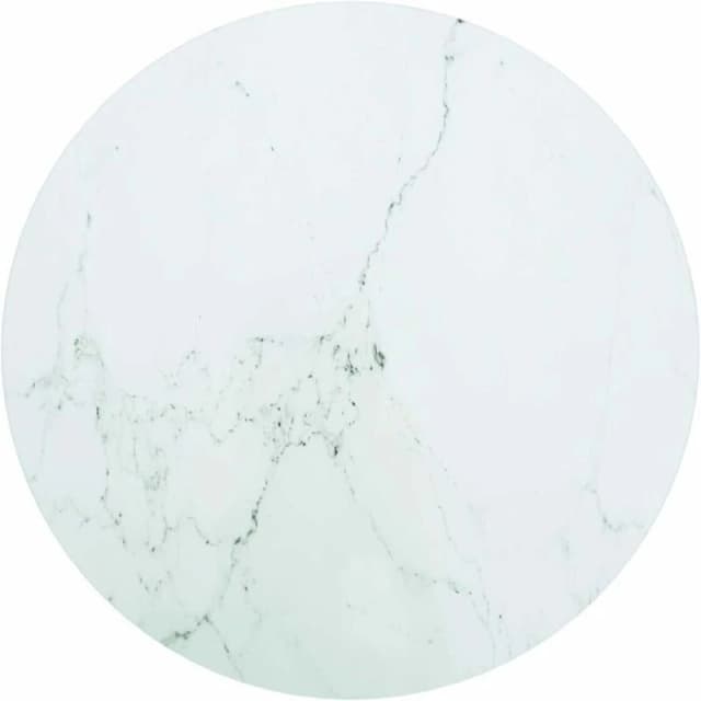 VIDAXL Table Top White Ø50x0.8cm Tempered Glass with Marble Design vidaXL 8720286055793