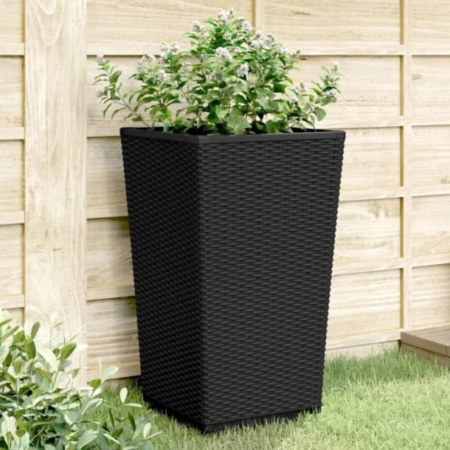 VIDAXL Garden Planters 2 pcs Black 32.5x32.5x57cm pp Vidaxl 8721012410558
