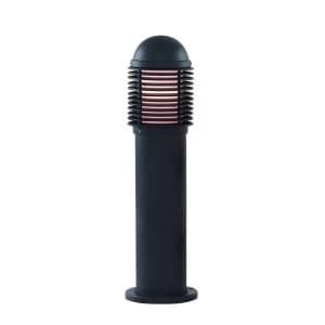 1 Light Outdoor Bollard Light Black with White Diffuser IP44, E27