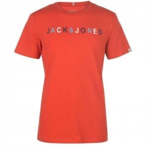 Jack and Jones Multi-Coloured T Shirt - Fiery Red