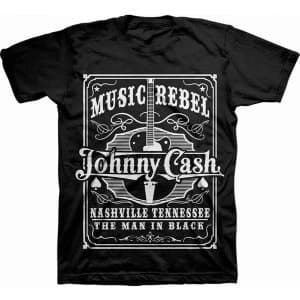 Johnny Cash Music Rebel Mens Large T-Shirt - Black