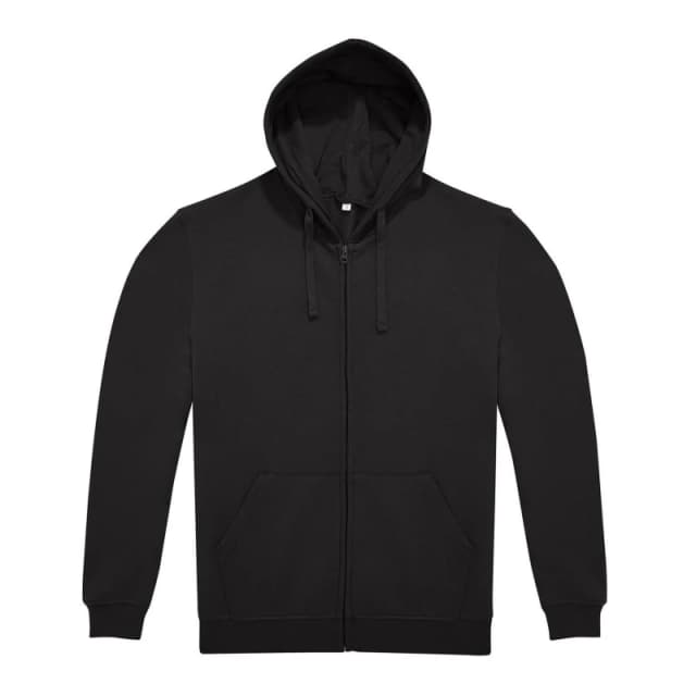 B&C Mens ID.224 Full Zip Hoodie in Black Size: XS Black Male XS