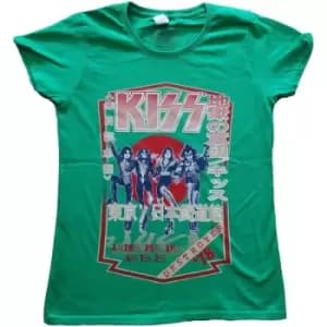 KISS - Destroyer Tour '78 Ladies X-Large T-Shirt - Green