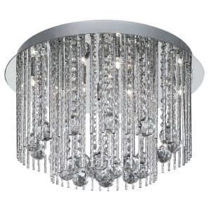 8 Light Crystal Chandelier Chrome Finish, G4 Bulb