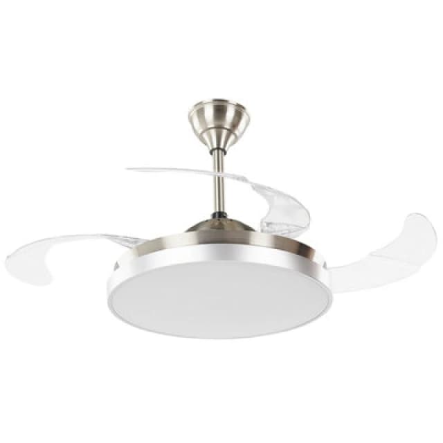 Beliani Ceiling Fan With Light Ibar With Remote LED Transparent