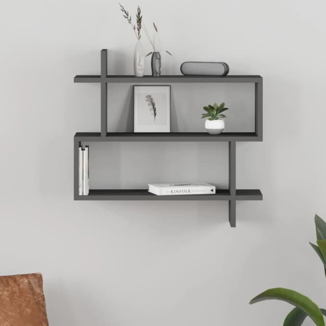 DECORTIE Paralel Wall Mounted Modern Bookcase Display Unit w 70cm Medium - Anthracite Grey - Anthracite Grey - Decortie M.KT.01.11055.12
