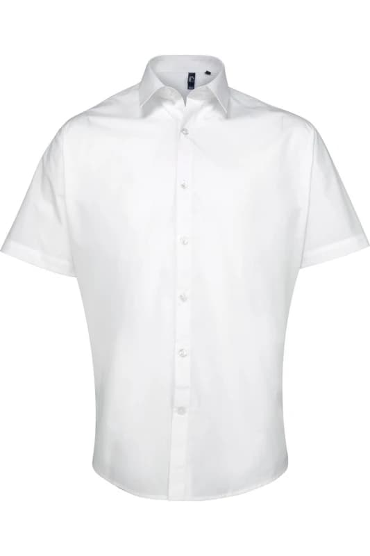 Premier Premier Men Supreme Heavy Poplin Short Sleeve Work Shirt in White White One Size Male 5054171152940