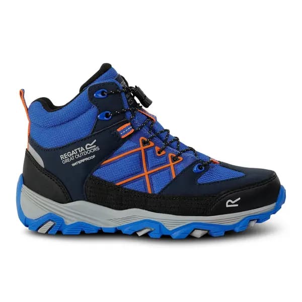 Regatta Boys Samaris III Walking Boots UK Size 9 (EU 28) Oxford Blue/Orange RKF834B-KA3-9