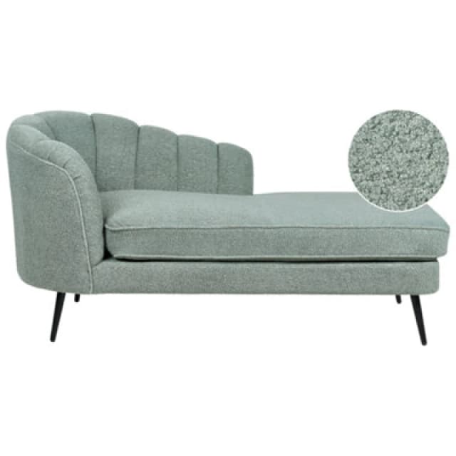 Beliani Left-Hand Chaise Lounge Allier Boucle Green