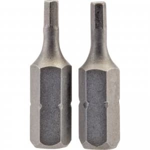 Draper Hex Screwdriver Bit Hex 2.5mm 25mm Pack of 2