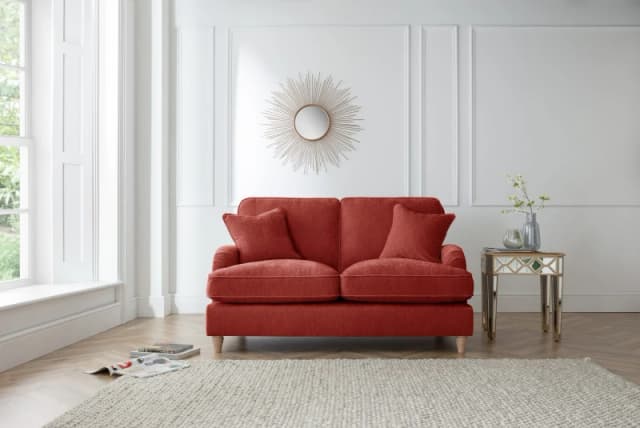 The Great Sofa Company Orla 2 Seater Sofa Manhattan Ice in Terracotta Terracotta Unisex