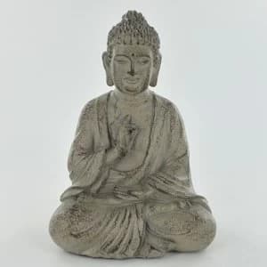 Stone Effeft Sitting Buddha Ornament 12cm