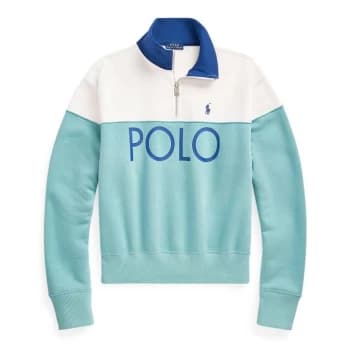 Polo Ralph Lauren Chest Logo Zip Top - White/TikiGreen