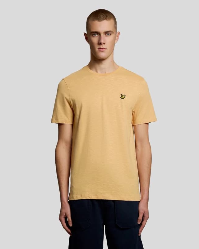 Lyle & Scott Mens Fine Cotton Slub T-Shirt in Orange