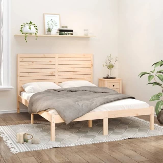 VIDAXL Bed Frame without Mattress 150x200cm King Size Solid Wood Vidaxl 8720287033639
