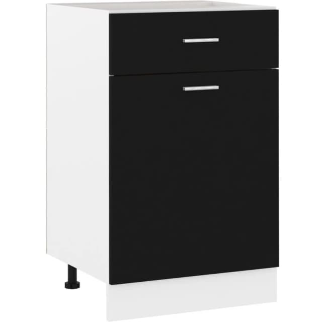 VIDAXL Drawer Bottom Cabinet Lyon Black 50x46x81.5cm Engineered Wood Vidaxl 8720286132081