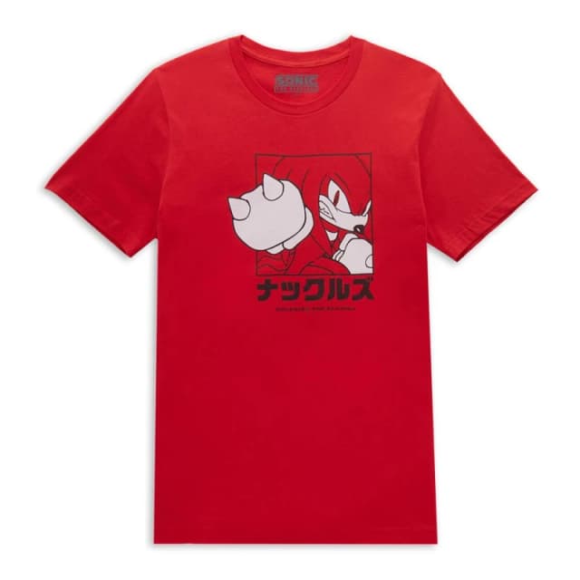 Sonic The Hedgehog Knuckles Katakana Mens T-Shirt - Red - XXL