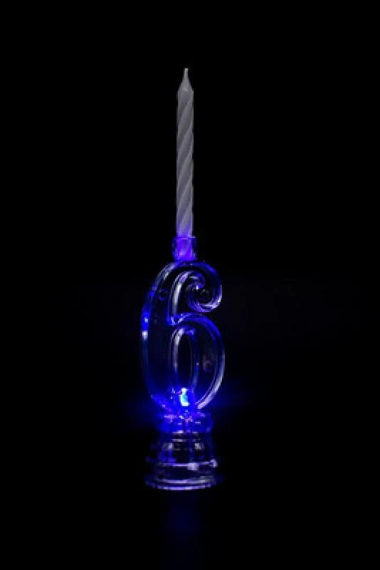 Shatchi Birthday Candle Number 6 Flashing Colour Changing with 4 Candle Cake Decoration Multi unisex