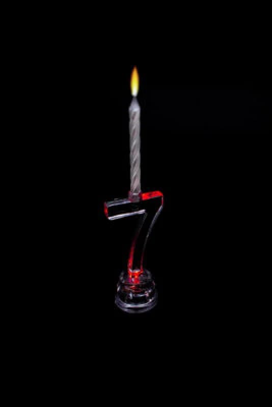 Shatchi Birthday Candle Number 7 Flashing Colour Changing with 4 Candle Cake Decoration Multi unisex