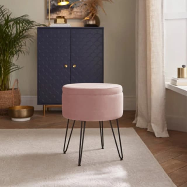 Avery Velvet Occasional Storage Stool