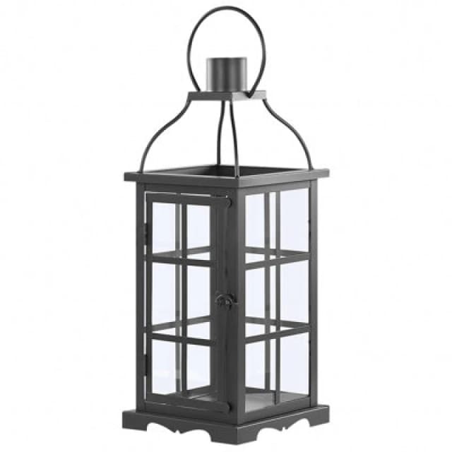 Beliani Garden Lantern Lantern Clara Metal 52cm Black