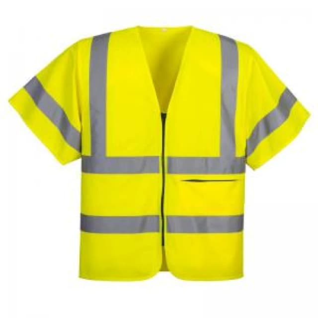 Portwest Short Sleeve Hi Vis Waistcoat with Pocket C372YERS Colour: Yellow