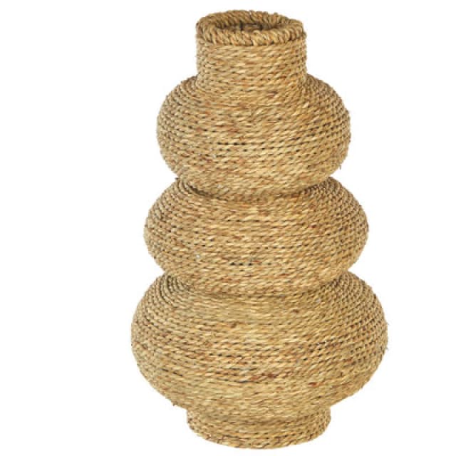 Beliani Decorative Vase Marang Seagrass 41cm Natural