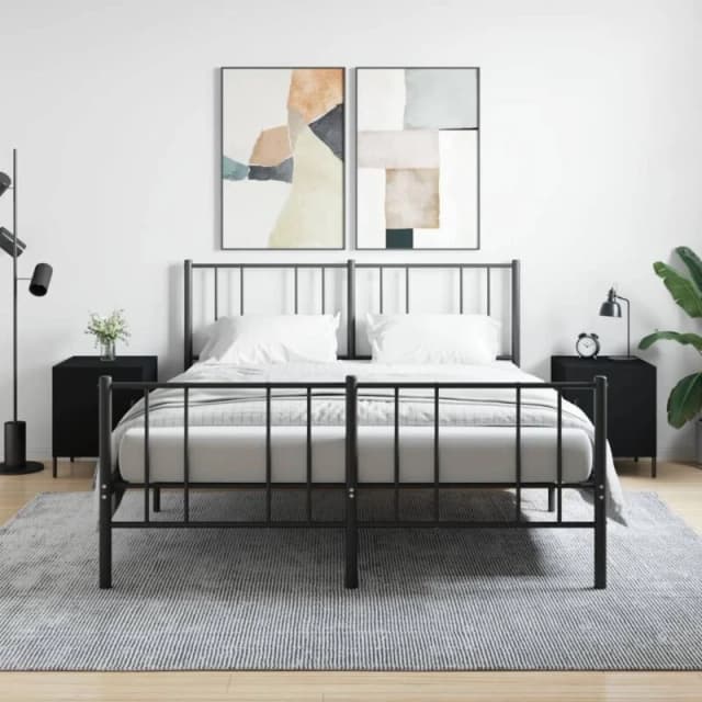 VIDAXL Bedside Cabinets 2 pcs Black 40x40x50cm Engineered Wood Vidaxl 827583